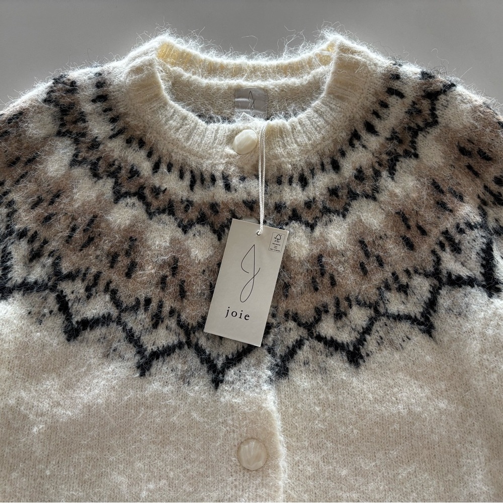 Joie Fair Isle Wool Blend Cardigan Size Small NWT